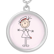 Figura femenina blanca enfermera 2 del palillo pendiente personalizado