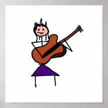 figura femenina cara rosada del palillo de la guit poster