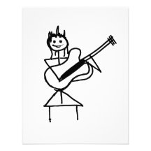 figura femenina del palillo de la guitarra blanco  invitación