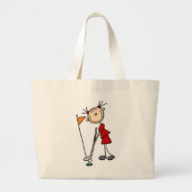 Figura femenina golfista del palillo bolsas