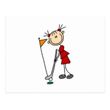 Figura femenina golfista del palillo postales