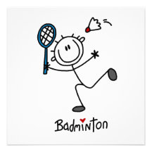 Figura masculina básica bádminton del palillo invitación