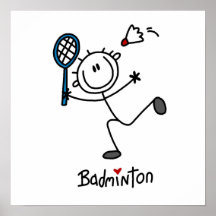 Figura masculina básica bádminton del palillo posters