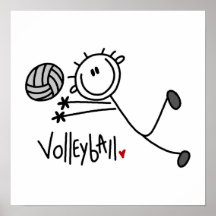 Figura masculina básica voleibol del palillo posters