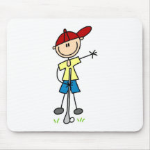 Figura masculina golfista del palillo tapete de ratón