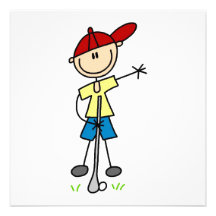 Figura masculina golfista del palillo invitación personalizada