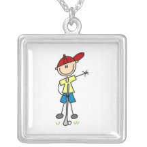 Figura masculina golfista del palillo joyería