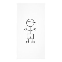 Figura muchacho del palillo tarjeta fotográfica personalizada