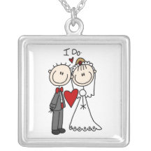 Figura novia y novio del palillo I DoNecklace Colgantes Personalizados