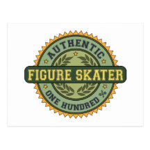 Figura patinador auténtica postal