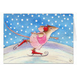 Figura patinador del ratón felicitación