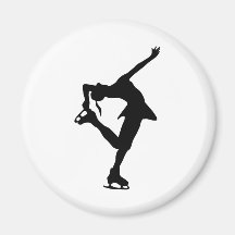 Figura patinador - negro y blanco iman de frigorífico