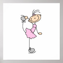 Figura rosada patinador del palillo del chica de h posters