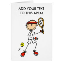 Figura tarjeta del palillo del jugador de tenis