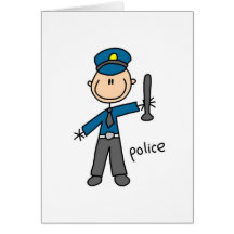 Figura tarjeta del palillo del oficial de policía