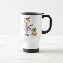 Figura veterinaria del palillo taza de café