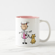Figura veterinaria del palillo tazas de café