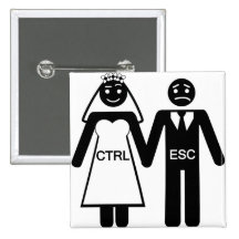 Figuras chistosas de novia y del novio pins