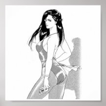 fijar a mujer blanco y negro impresiones