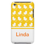 fila de los patos blancos en casamata amarilla del iPod touch Case-Mate cárcasa