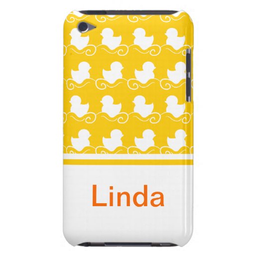 fila de los patos blancos en casamata amarilla del iPod touch Case-Mate cárcasa