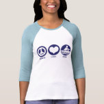 Fila del amor de la paz camiseta