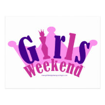 Fin de semana de los chicas tarjetas postales