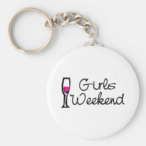 Fin de semana de los chicas (vino) llavero personalizado