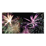 Final magnífico de los fuegos artificiales tarjeta fotográfica personalizada