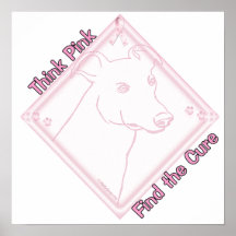 FindtheCure~ThinkPinkGreyhound Posters