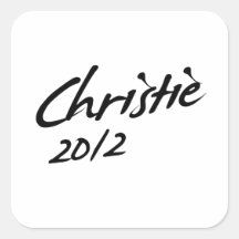 FIRMA 2012 DE CHRISTIE PEGATINAS CUADRADASES PERSONALIZADAS