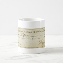Firma de Thomas Jefferson en el control de banco 1 Tazas