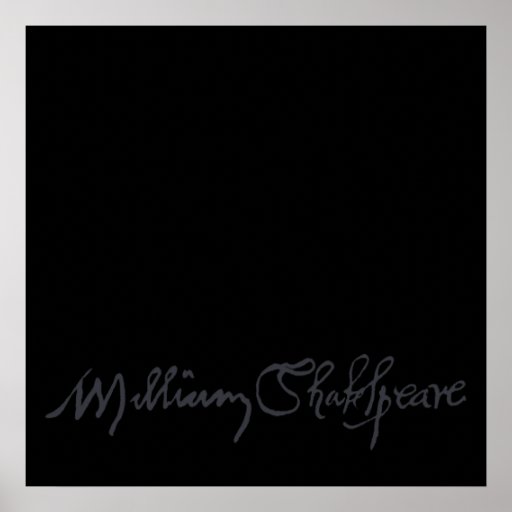Firma de William Shakespeare Poster