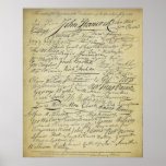 Firmantes de la impresión de la Declaración de Ind Poster