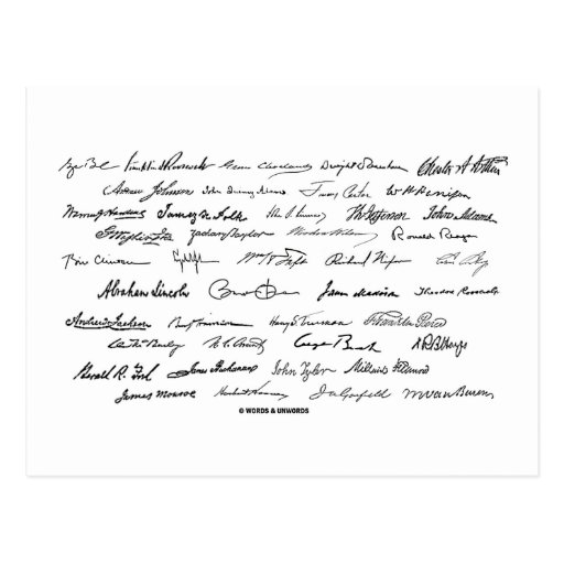Firmas presidenciales (presidentes de Estados Unid Tarjeta Postal