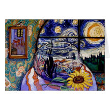 Fishbowl de Van Gogh Felicitaciones
