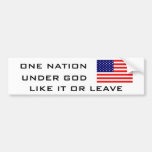 FLAG2, UNA NACIÓN, DEBAJO DE DIOS, COMO ÉL O LICEN PEGATINA DE PARACHOQUE