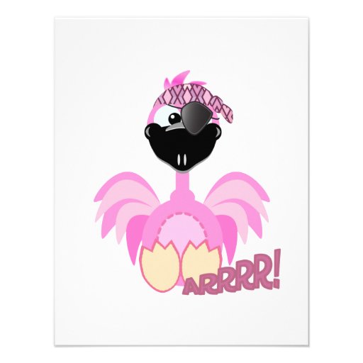Flamenco lindo del pirata de Goofkins Comunicados Personalizados