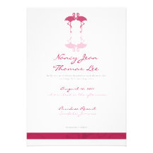 Flamencos rosados que casan la invitación