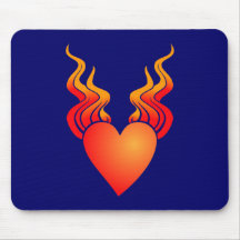 Flammenherz flame heart mauspad
