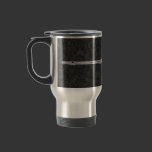 Flauta de plata en el damasco negro tazas