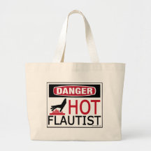 Flautista caliente bolsas lienzo