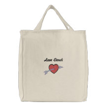 Flecha con el amor del tote del corazón pegado bolsa de mano bordada