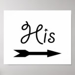 Flecha de la muestra del apoyo de la foto del boda posters