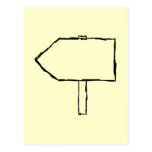 Flecha del poste indicador. Negro y crema Tarjetas Postales
