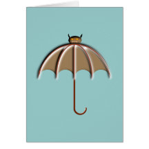 Fledermaus Regenschirm bat umbrella Grußkarten