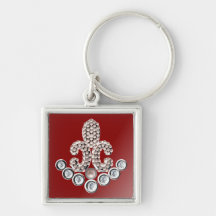 Fleur De Lis-perla Llavero Personalizado