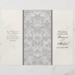 Fleur di Lys Damask - programa formal gris del bod Tarjeta Publicitaria