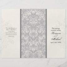 Fleur di Lys Damask - programa formal gris del bod Tarjeta Publicitaria