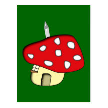 Fliegenpilz Haus toadstool house Postkarten